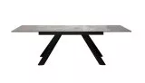 Стол DikLine DKX140 керамика Italian Grey (глянец серый), подстолье черное, опоры черные (2уп.)