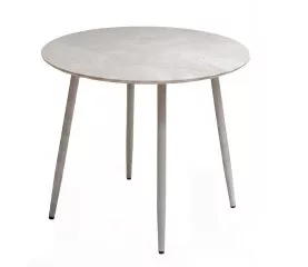 Стол DikLine RKM90 Керамика глянец белый Icelandic white jade (Ostra Bianco Light)/подстолье капучино/опоры капучино