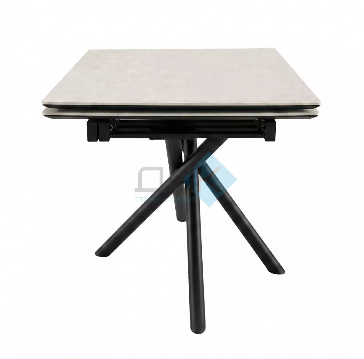 Стол DikLine BX110 Хромикс белый/опоры черные (2уп.)