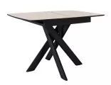 Стол DikLine DKB110, Керамика Krater Perla (бежевый матовый)/подстолье черное/опоры черные