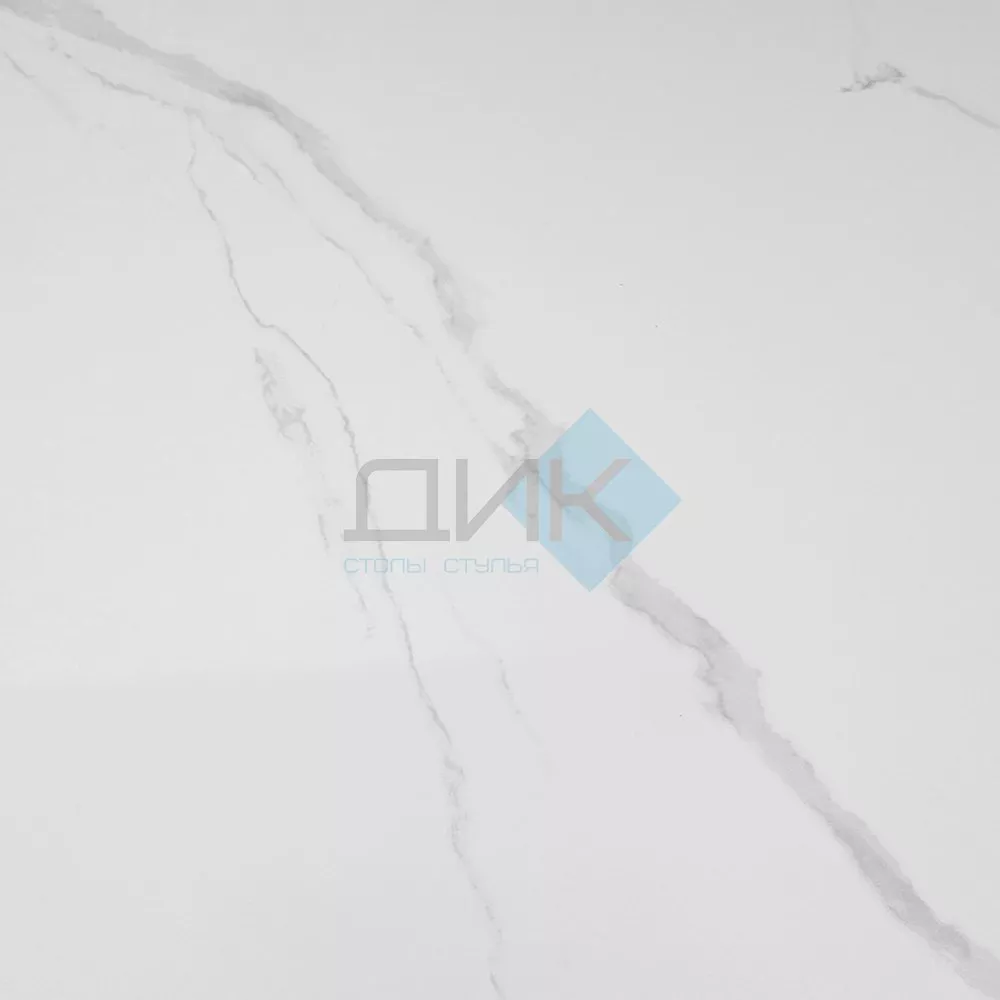 Стол DikLine DKQ120 Керамика белый матовый (Gloria white)/подстолье черное/опоры черные