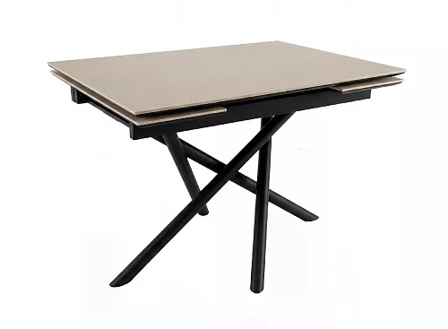 Стол DikLine BX110 Текстиль бежевый/опоры черные (2 уп.)