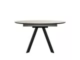 Стол DikLine SKC120 d1200 Керамика Krater Perla (бежевый матовый)/подстолье черное/опоры черные