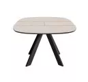 Стол DikLine BK100 Керамика Krater Perla (бежевый матовый)/подстолье черное/опоры черные
