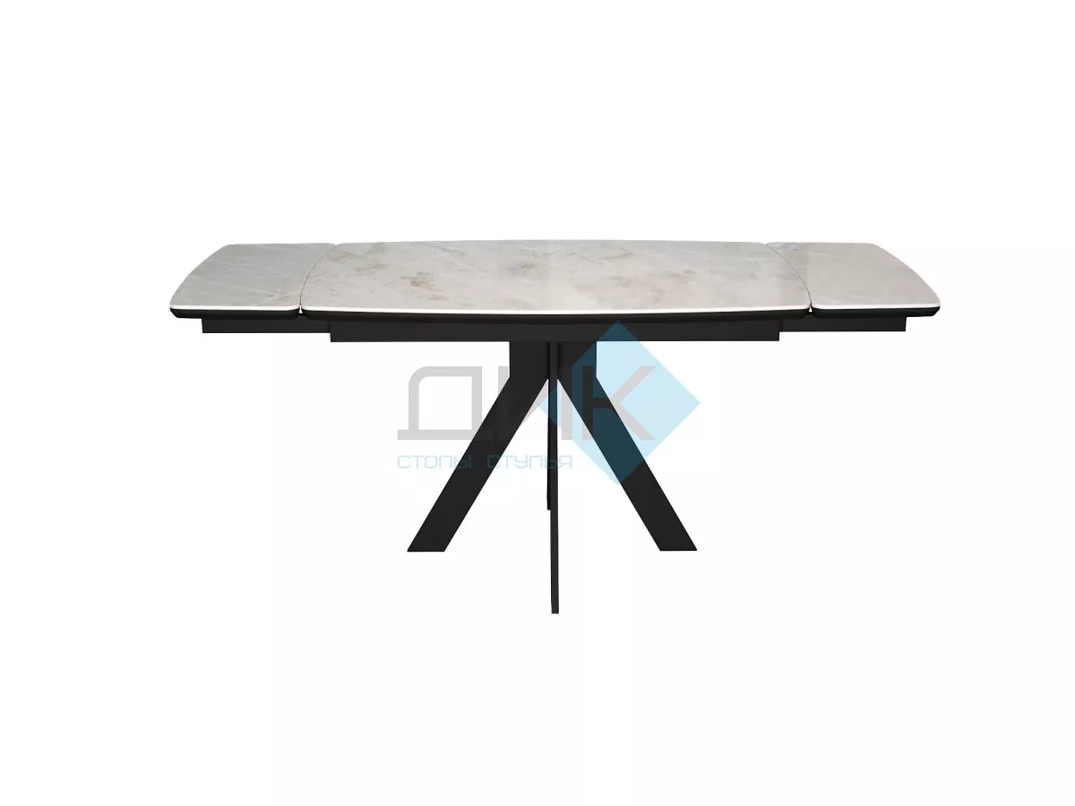 Стол DikLine DKU120 Керамика Italian Grey (глянец серый)/подстолье черное/опоры черные (2 уп.)