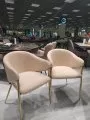 Стул DikLine 1308 т.к Teddy бежевая CH2031-3, опоры золото Образец в салоне Гранд Химки
