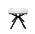 Стол DikLine BK140 керамика Carrara Gloss (мрамор глянец белый), подстолье черное, опоры черные