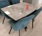 Стол DikLine DKU120 Керамика Italian Grey (глянец серый)/опоры черные  образец в салоне Шатура 