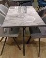 Стол DikLine SKM140 Керамика Italian Grey (глянец серый)/опоры черные Образец в салоне ТЦ Европолис