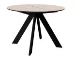 Стол DikLine SKC100 d1000 Керамика Krater Perla (бежевый матовый)/подстолье черное/опоры черные