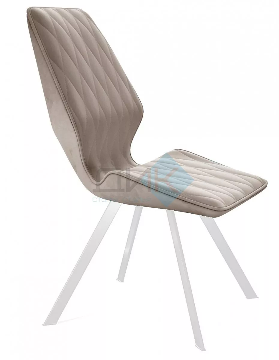 Стул DikLine 243 B03 BEIGE поворотный/ ножки белые