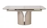 Стол обеденный DikLine CZ401 керамика Calacata Picasso White глянец, опоры металл  матовые бежевые (2 уп)