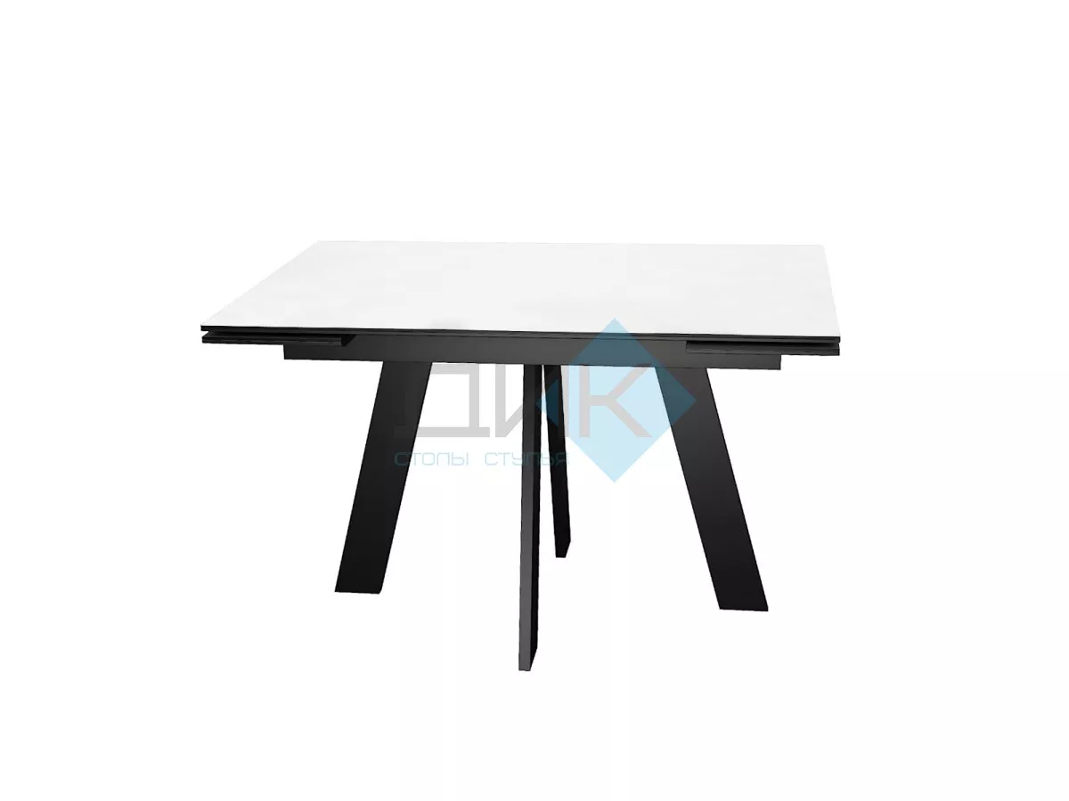 Стол DikLine DKM110 Керамика Mono white (белый матовый)/подстолье черное