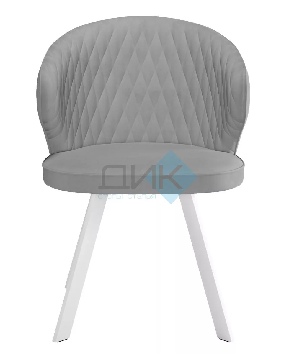 Стул DikLine 249 поворотный, B22 GREY, ножки белые