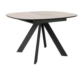 Стол DikLine BK100 Керамика Krater Perla (бежевый матовый)/подстолье черное/опоры черные