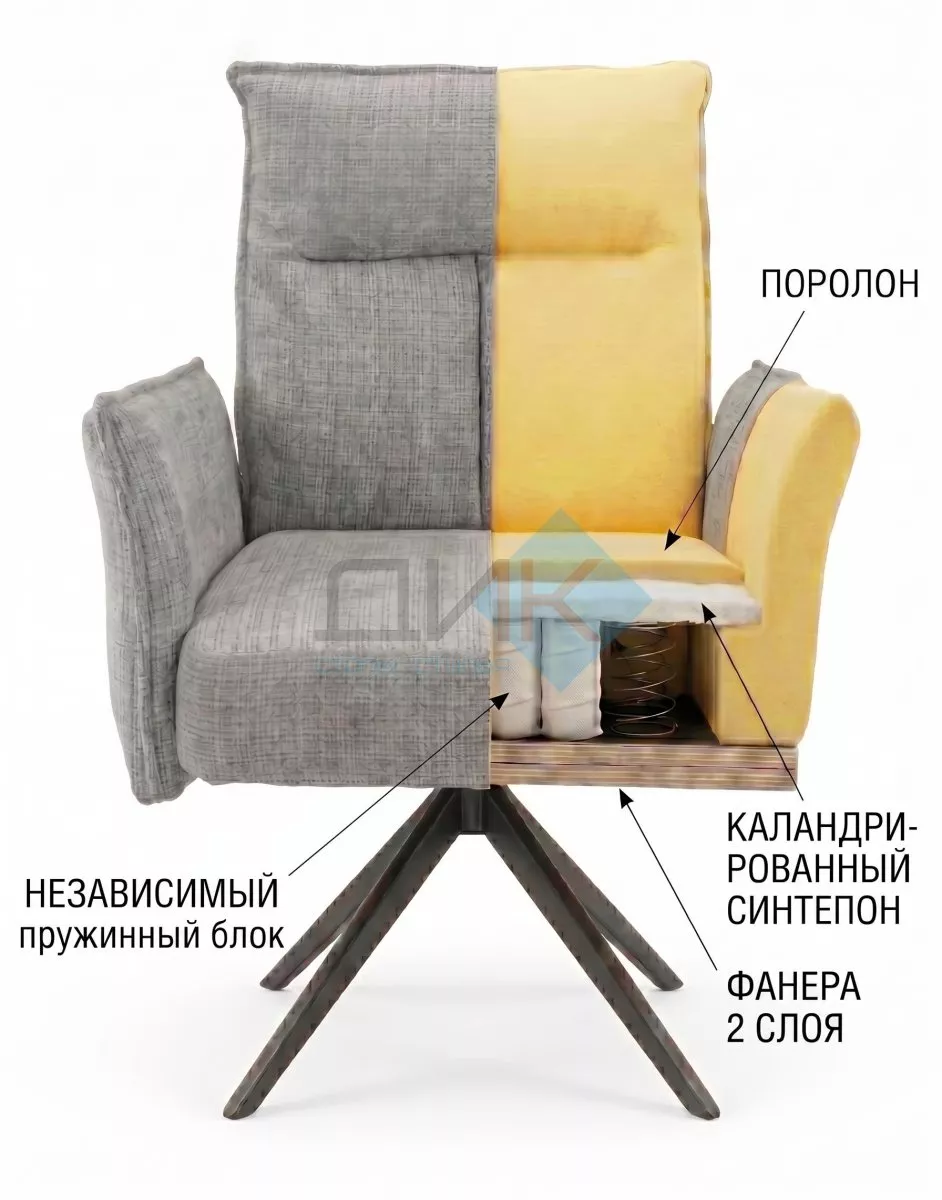 Стул DikLine 6824 т.к Светло-серая 709-21, опоры черные