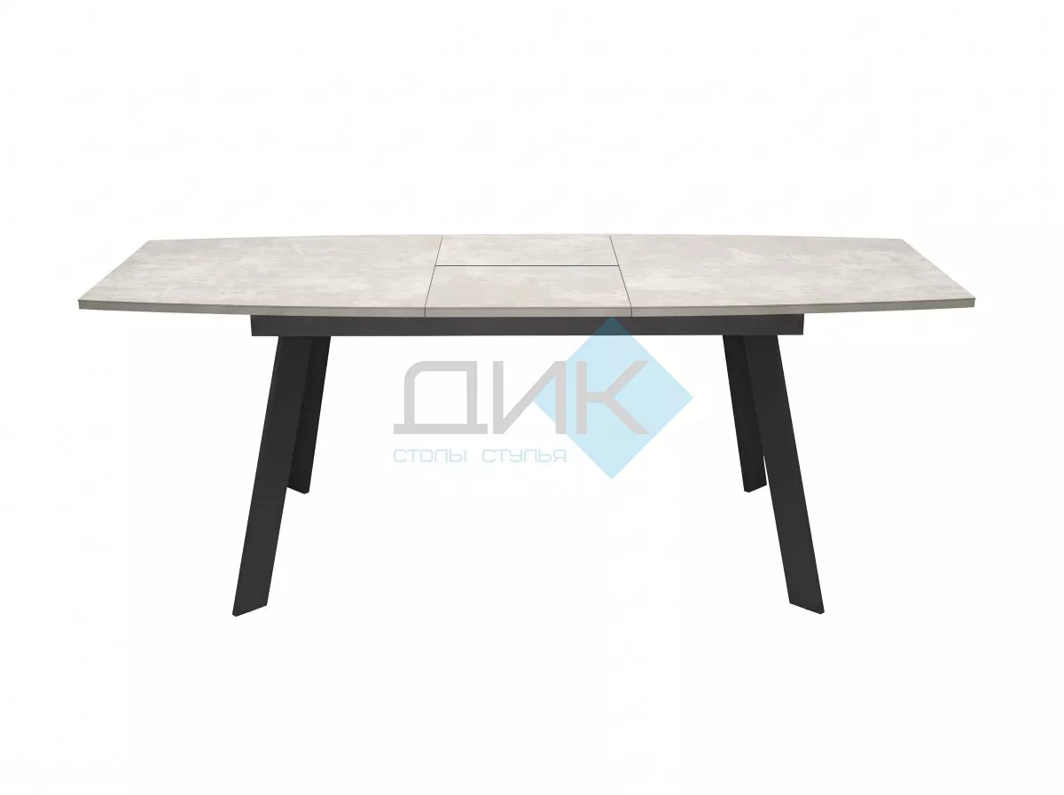 Стол DikLine XL160K хромикс белый/черный/опоры черные