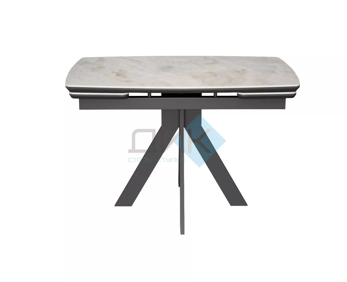 Стол DikLine DKU120 Керамика Italian Grey (глянец серый)/подстолье черное/опоры черные (2 уп.)