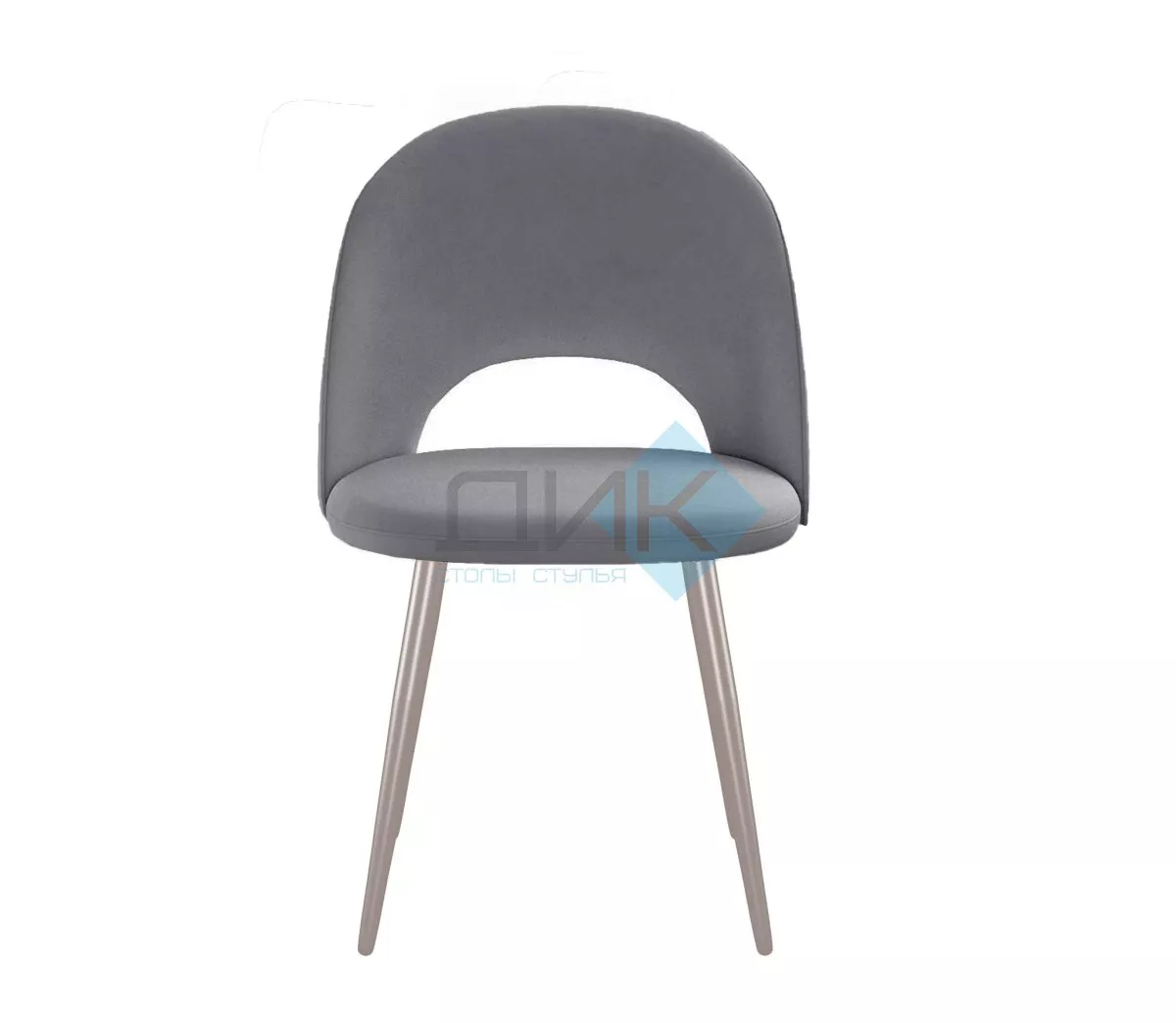 Стул DikLine 383 поворотный B22 GREY, ножки капучино