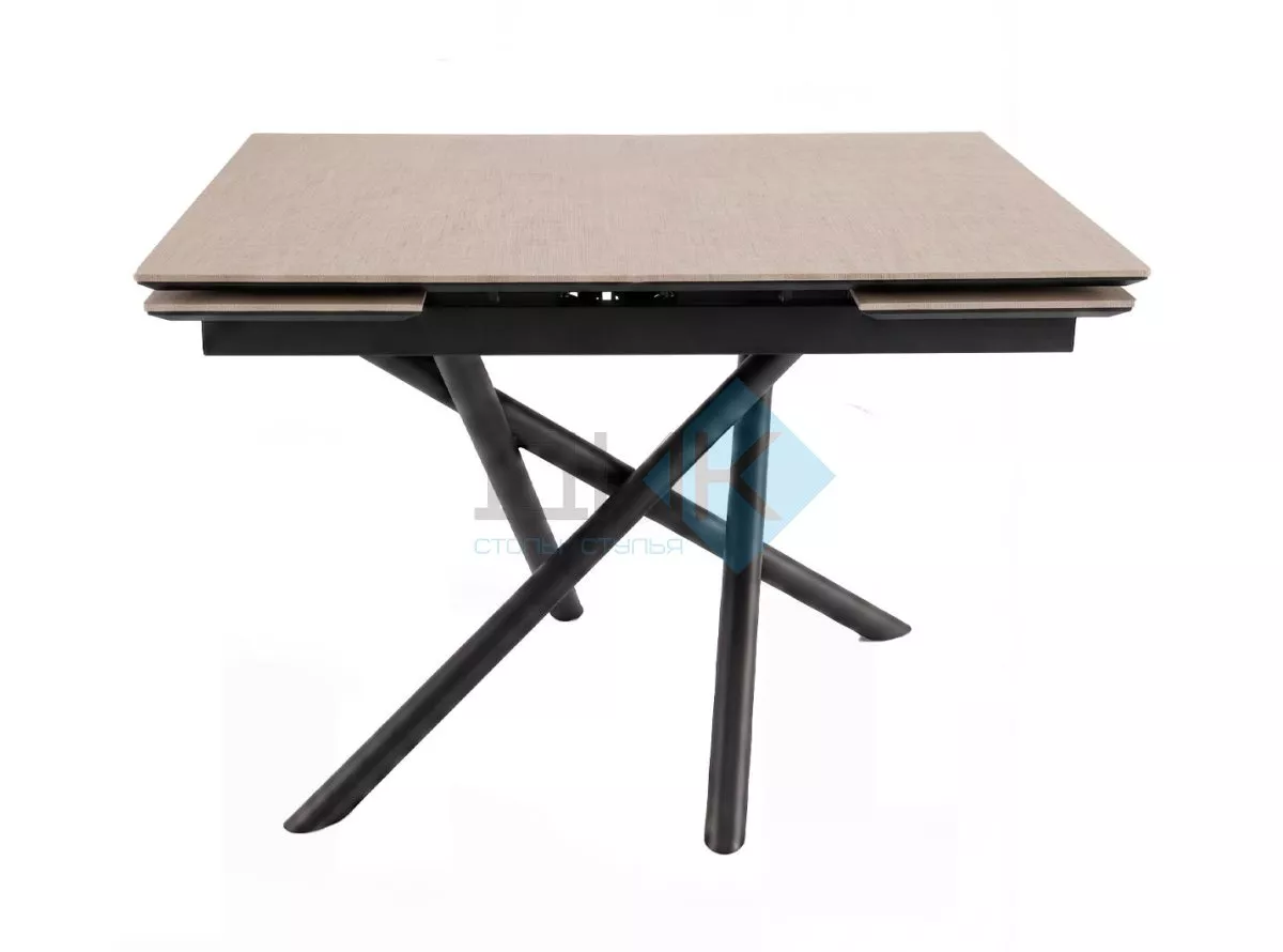 Стол DikLine BX110 Текстиль бежевый/опоры черные (2 уп.)