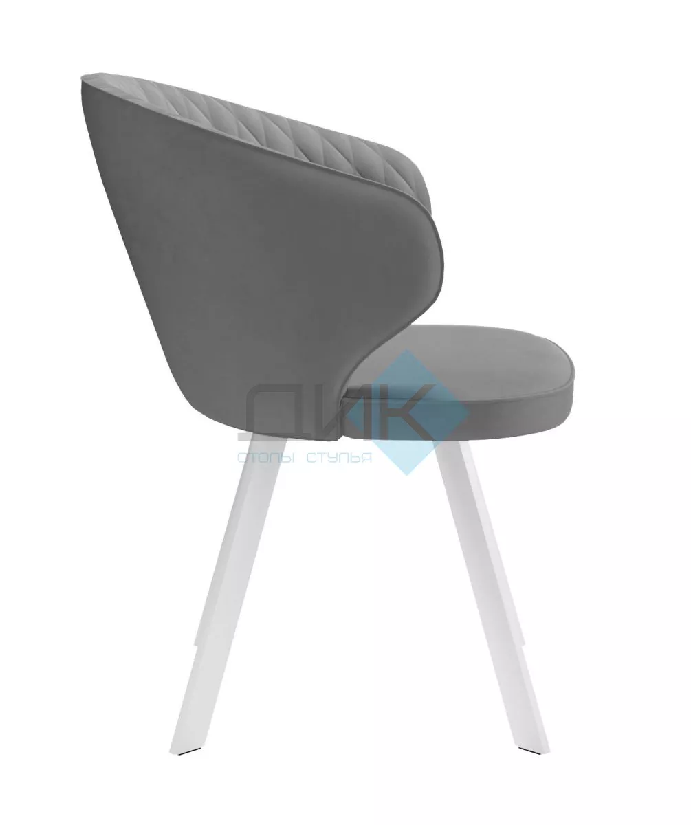 Стул DikLine 249 поворотный, B22 GREY, ножки белые