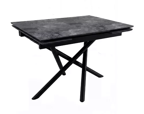 Стол DikLine BKX110 Керамика серый глянец (italian middle grey)/подстолье черное/опоры черные (2уп.)