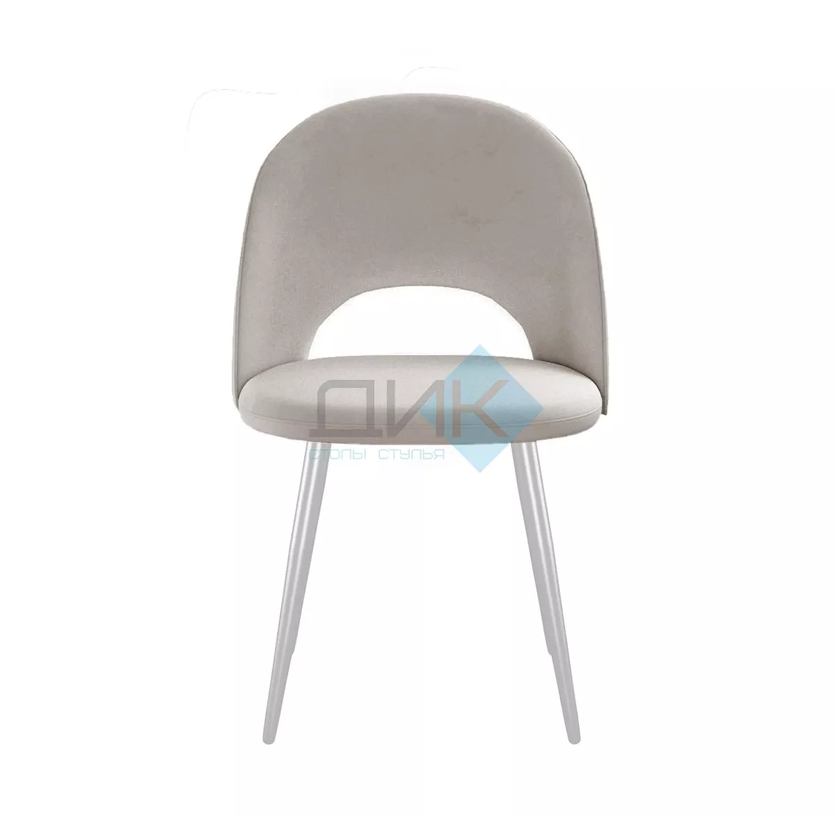 Стул DikLine 383 поворотный B03 BEIGE, ножки белые