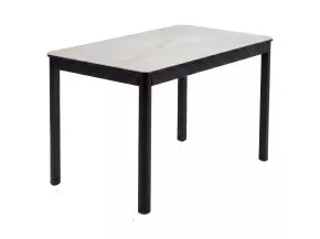 Стол DikLine DKQ120 Керамика белый Icelandic white jade (Ostra Bianco Light)/подстолье черное/опоры черные