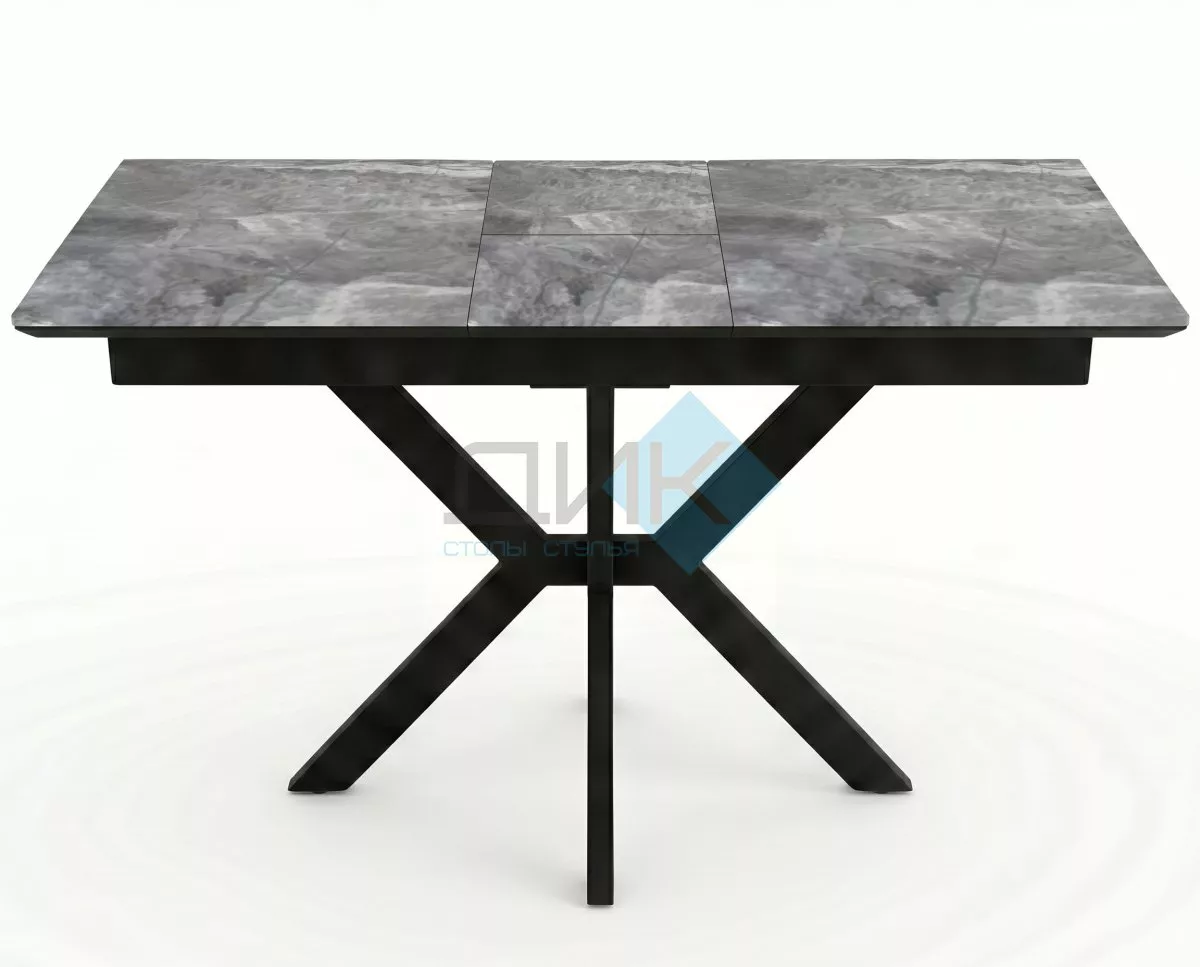 Стол DikLine DKI100 Керамика серый глянец (italian middle grey)/подстолье черное/опоры черные (2уп.)