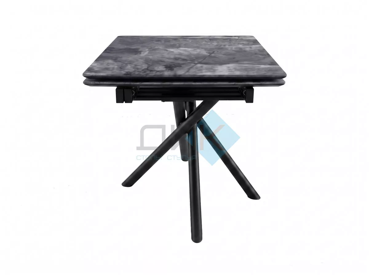 Стол DikLine BKX110 Керамика серый глянец (italian middle grey)/подстолье черное/опоры черные (2уп.)