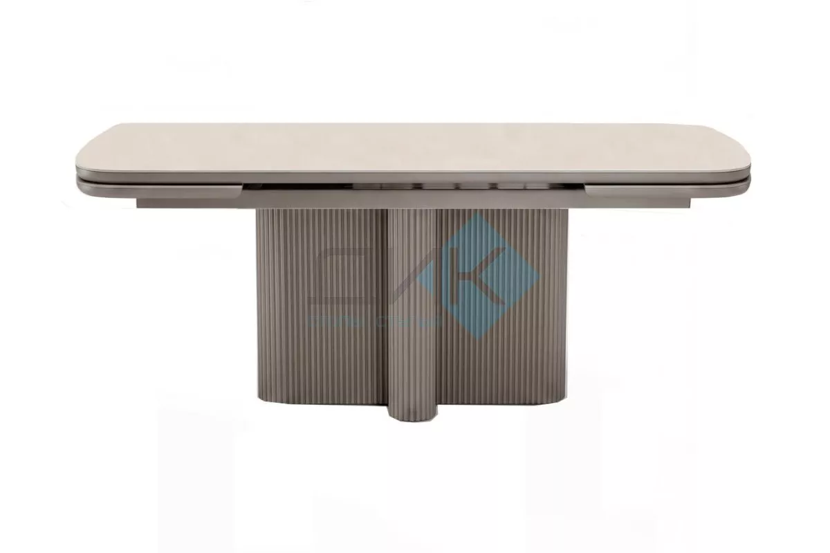 Стол DikLine DKO160 Керамика Krater Perla (бежевый матовый)/подстолье капучино/опоры капучино (2 уп.)