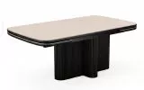 Стол DikLine DKO160 Керамика Krater Perla (бежевый матовый)/подстолье черное/опоры черные (2 уп.)