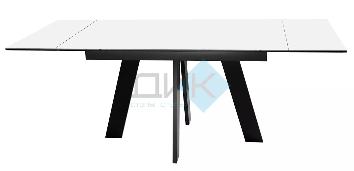 Стол DikLine DKM(SKM)140 Керамика Mono white (белый матовый)/подстолье черное
