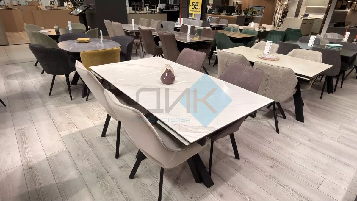 Стол DikLine SFE160 Керамика Tianshan White (белый полуглянец) Образец в салоне ТЦ Румер