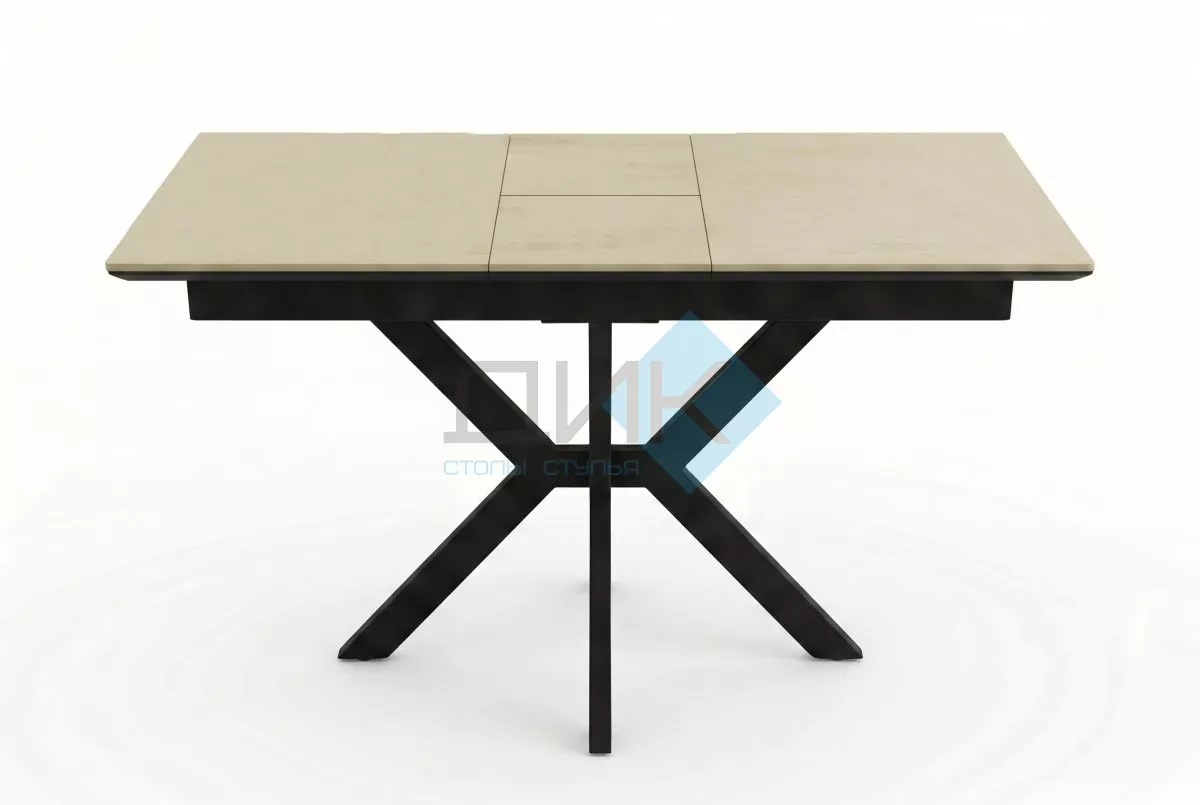 Стол DikLine DKI100 Керамика бежевый матовый (light yellow)/подстолье черное/опоры черные (2уп.)