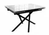 Стол DikLine BKX110 Керамика Carrara Gloss (мрамор глянец белый)/подстолье черное/опоры черные (2уп.)
