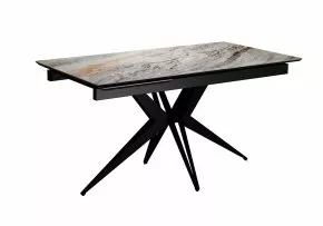 Стол DikLine DKS140 керамика Venetian Brown Light глянец, подстолье черное, опоры черные (2уп.)