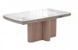 Стол DikLine DKO160 Керамика Platinum ART (белый глянец)/подстолье капучино/опоры капучино (2 уп.)
