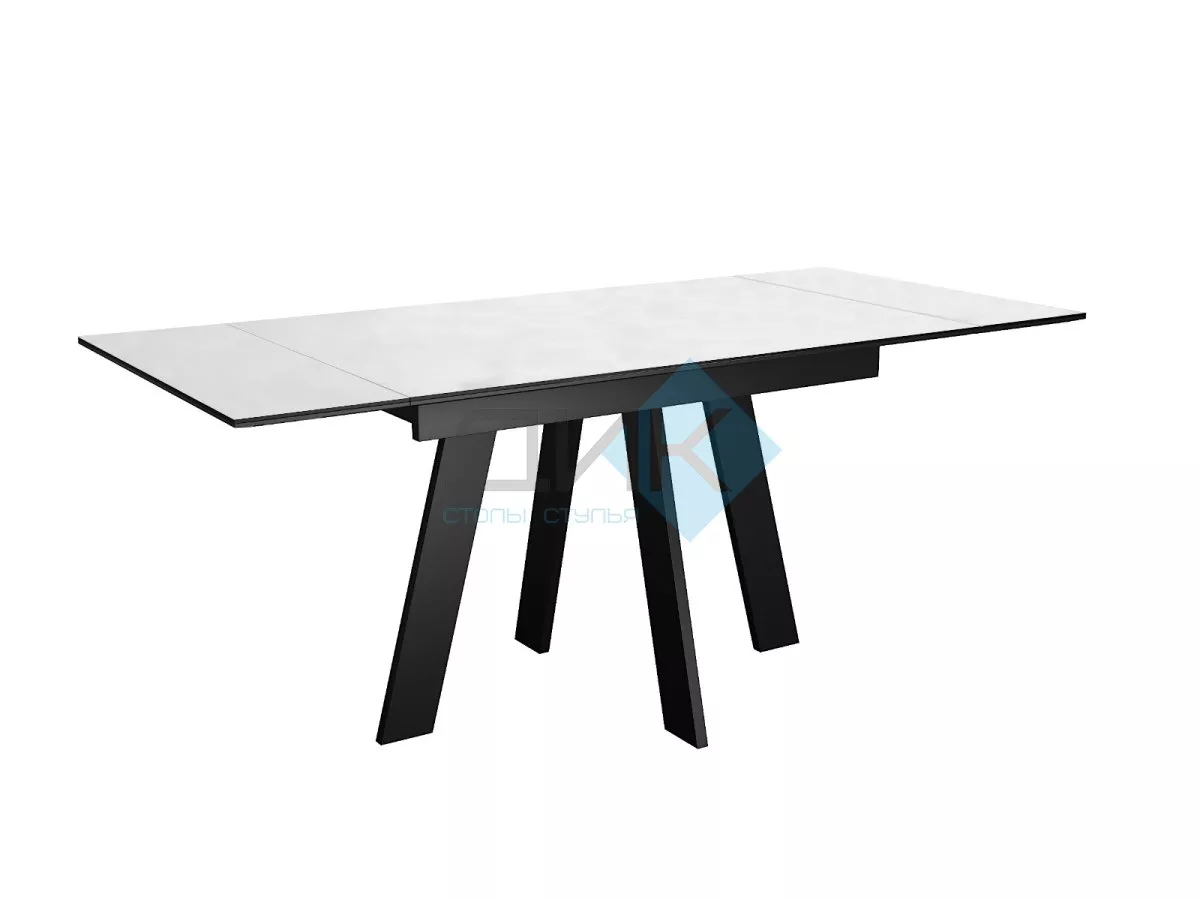 Стол DikLine DKM110 Керамика Mono white (белый матовый)/подстолье черное