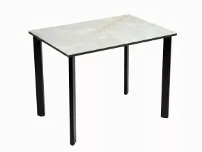 Стол DikLine DKT90 Керамика глянец белый Icelandic white jade (Ostra Bianco Light)/подстолье черное/опоры черные