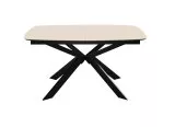 Стол DikLine BK140 керамика Krater Perla (бежевый матовый), подстолье черное, опоры черные