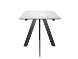 Стол DikLine DKD120 керамика 120(160)х80, Carrara Gloss (мрамор глянец белый), опоры черные (2уп.)