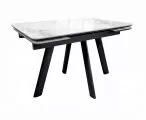 Стол DikLine DKA110E Керамика Platinum ART (белый глянец)/подстолье черный