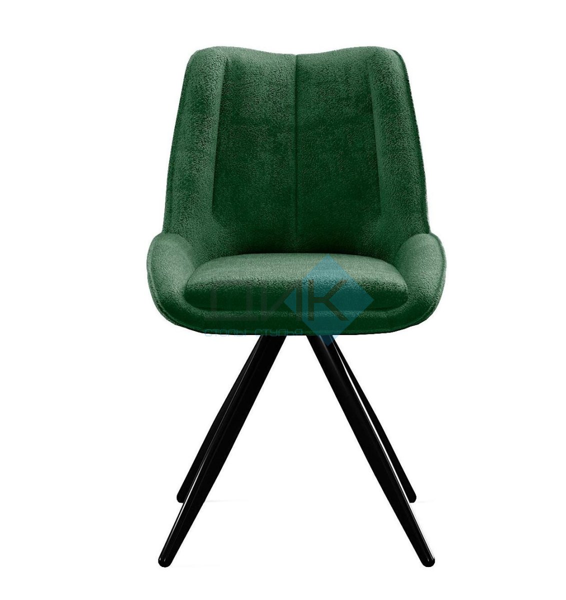 Стул DikLine 504 поворотный BL10 зеленый, ножки черные