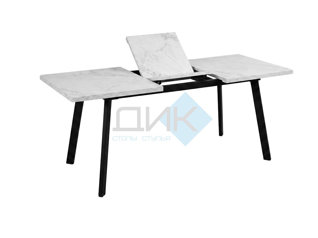 Стол DikLine HB120 Мрамор Кристал белый/опоры черные