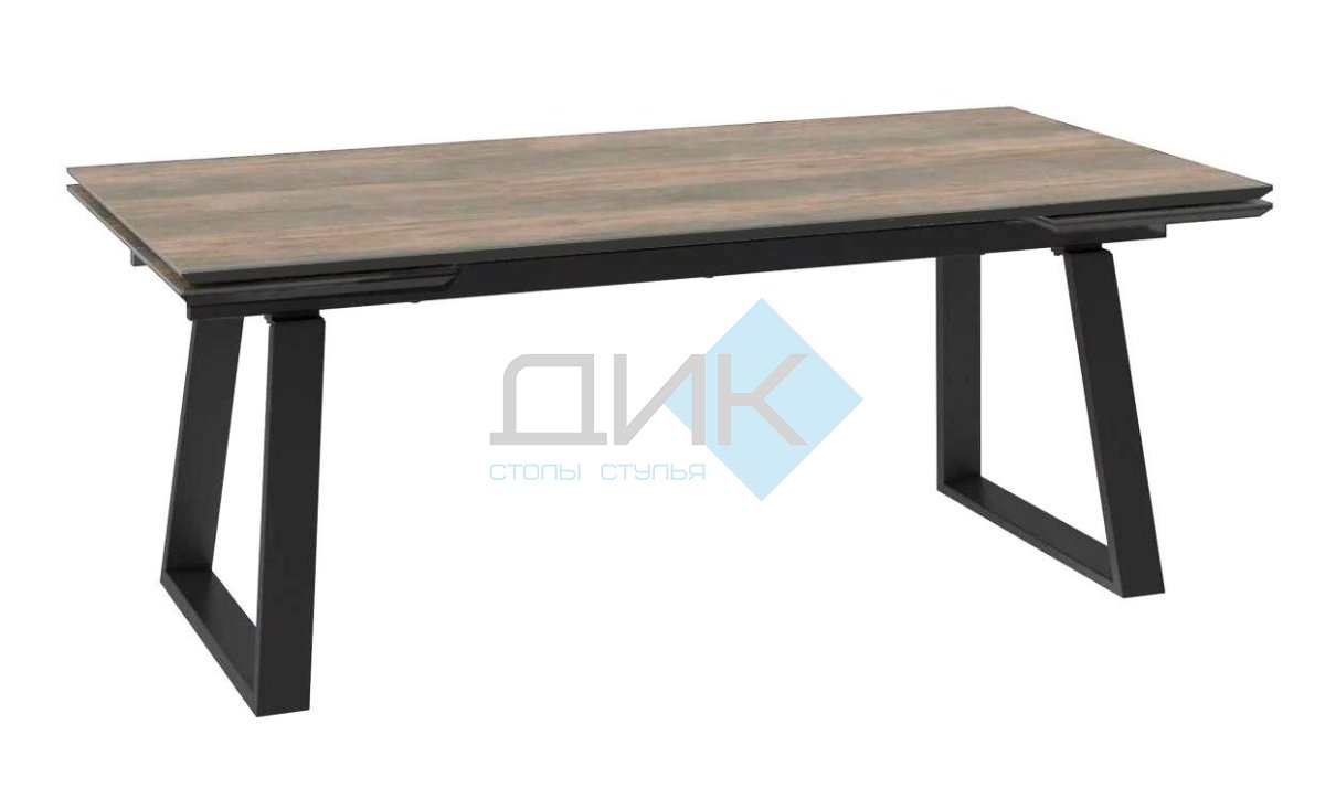 Стол DikLine AKZ200 Керамика древесный Plank BG 111/подстолье черное/опоры черные (2 уп.)