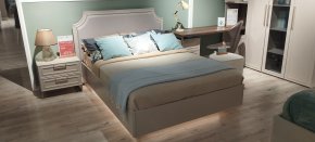 Кровать Монреаль беж 140*200 с ПМ и с подсветкой Образец в салоне ТЦ  СтройТракт