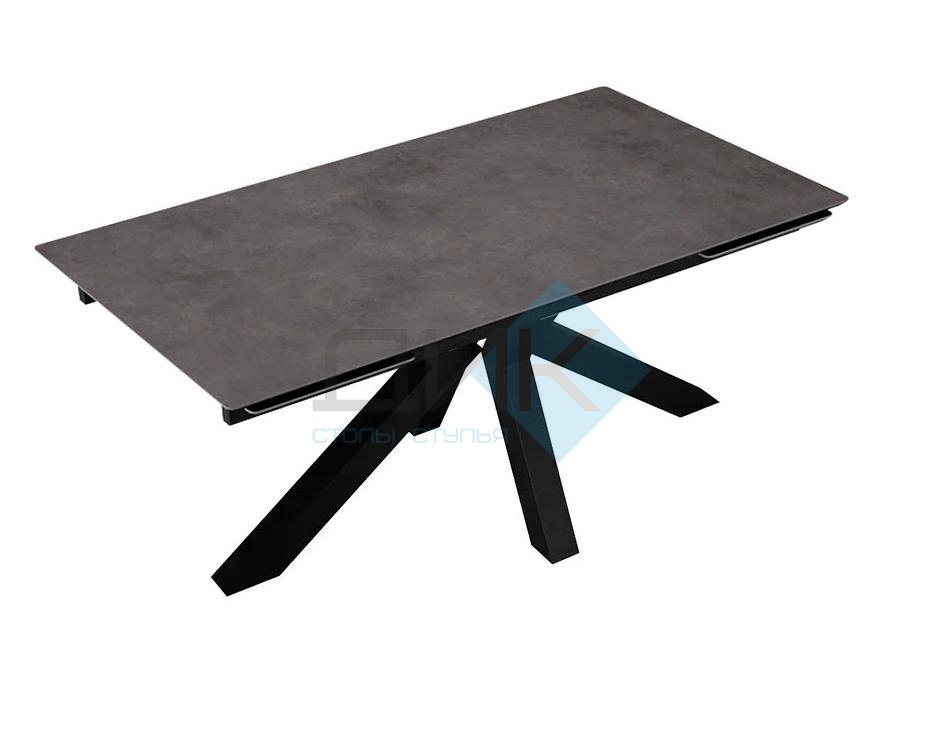 Стол DikLine SFE160 Керамика мрамор Бронза/подстолье черное/опоры черные (2 уп.)