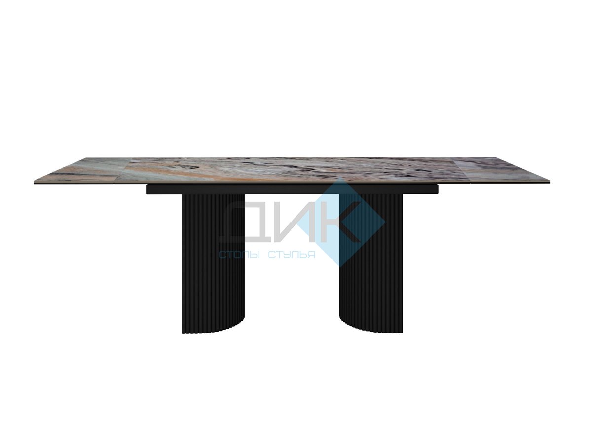 Стол DikLine EKD160, Керамика Venetian Brown Light глянец (К4), опоры черные (2 уп.)
