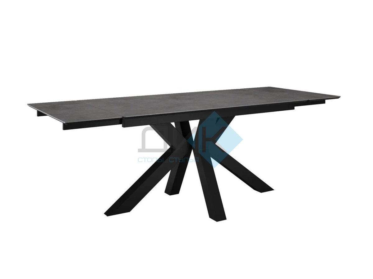 Стол DikLine SFE140 Керамика мрамор Бронза/подстолье черное/опоры черные (2 уп.)